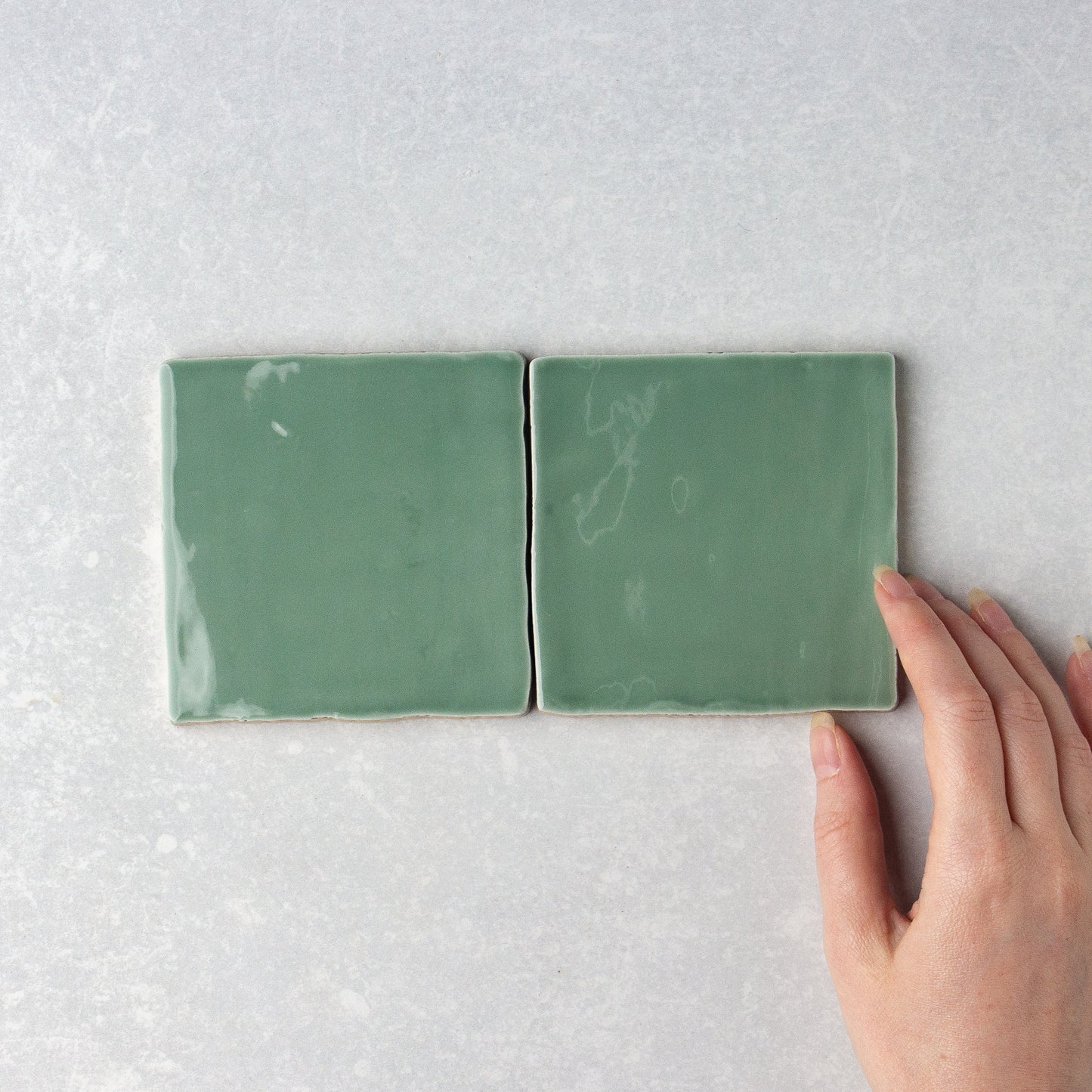 Handmade Gloss Jade  100x100mm