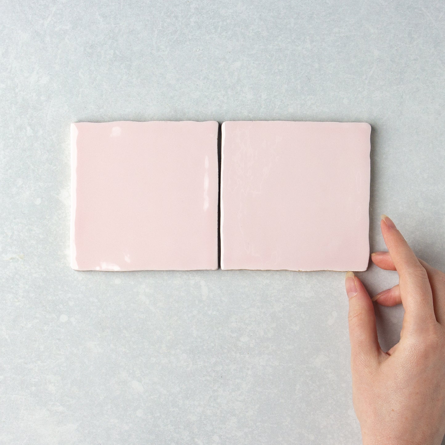 Handmade Gloss Soft Pink  100x100mm