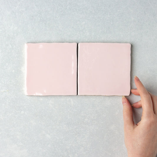 Handmade Gloss Soft Pink  100x100mm