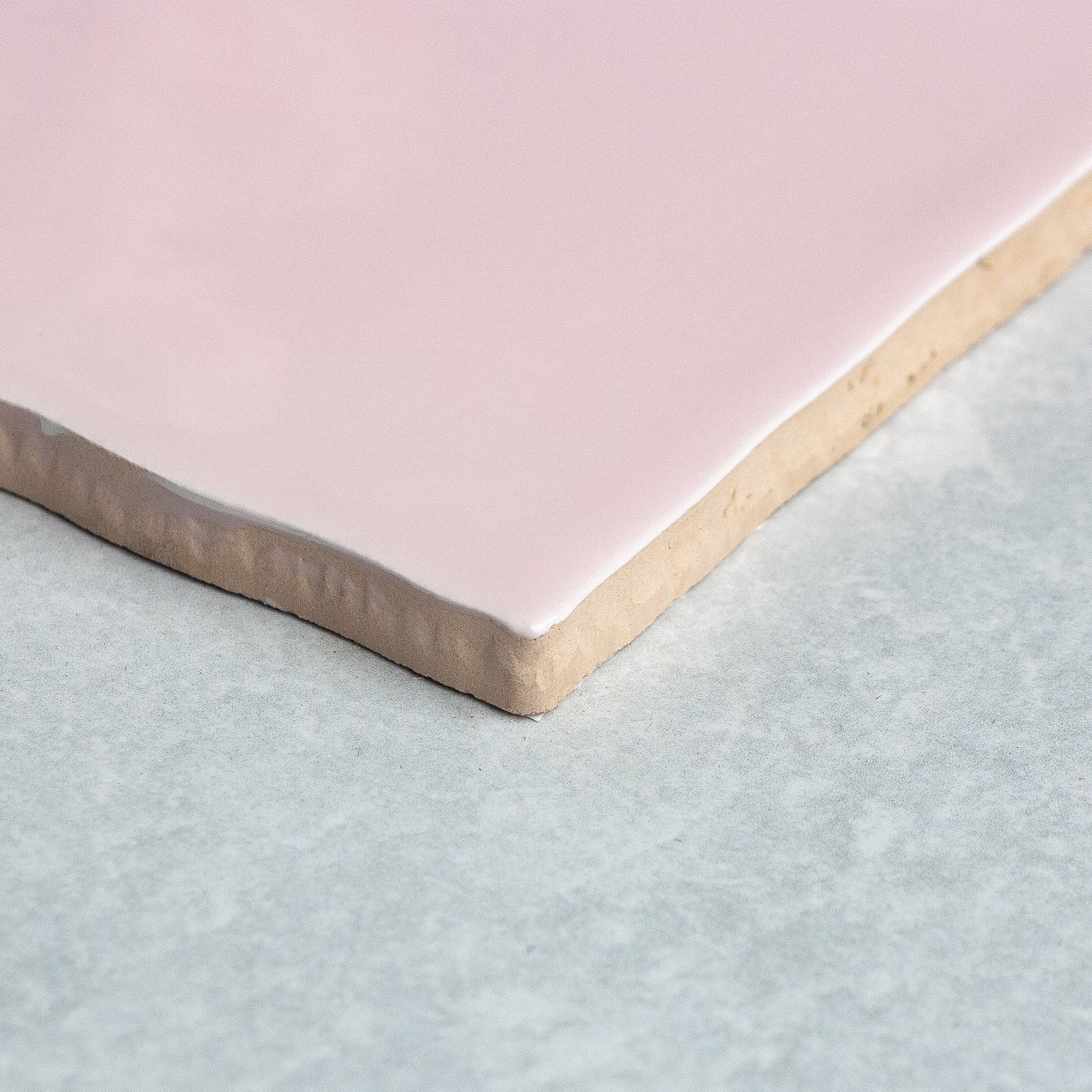 Handmade Gloss Soft Pink  100x100mm