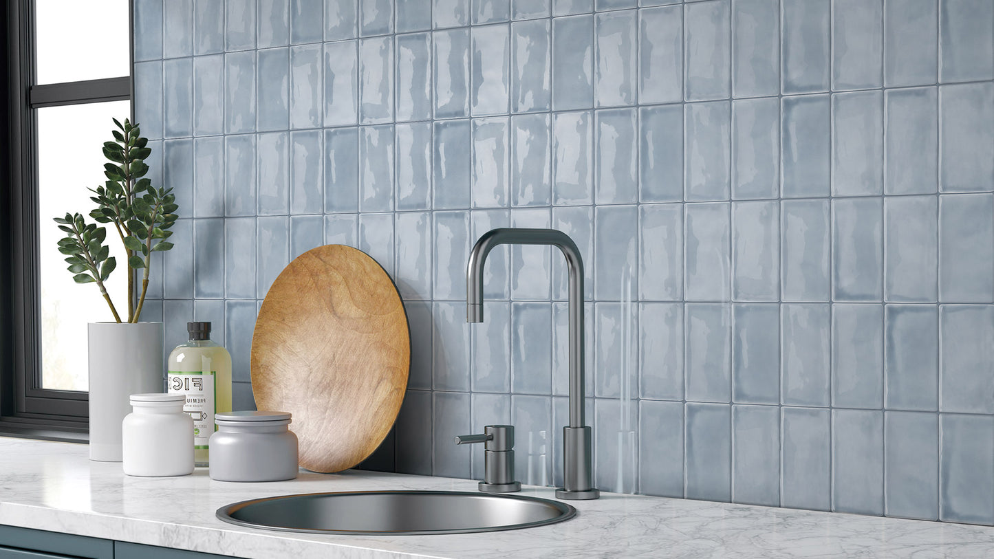 Luxe Sea Blue Gloss 100x100mm