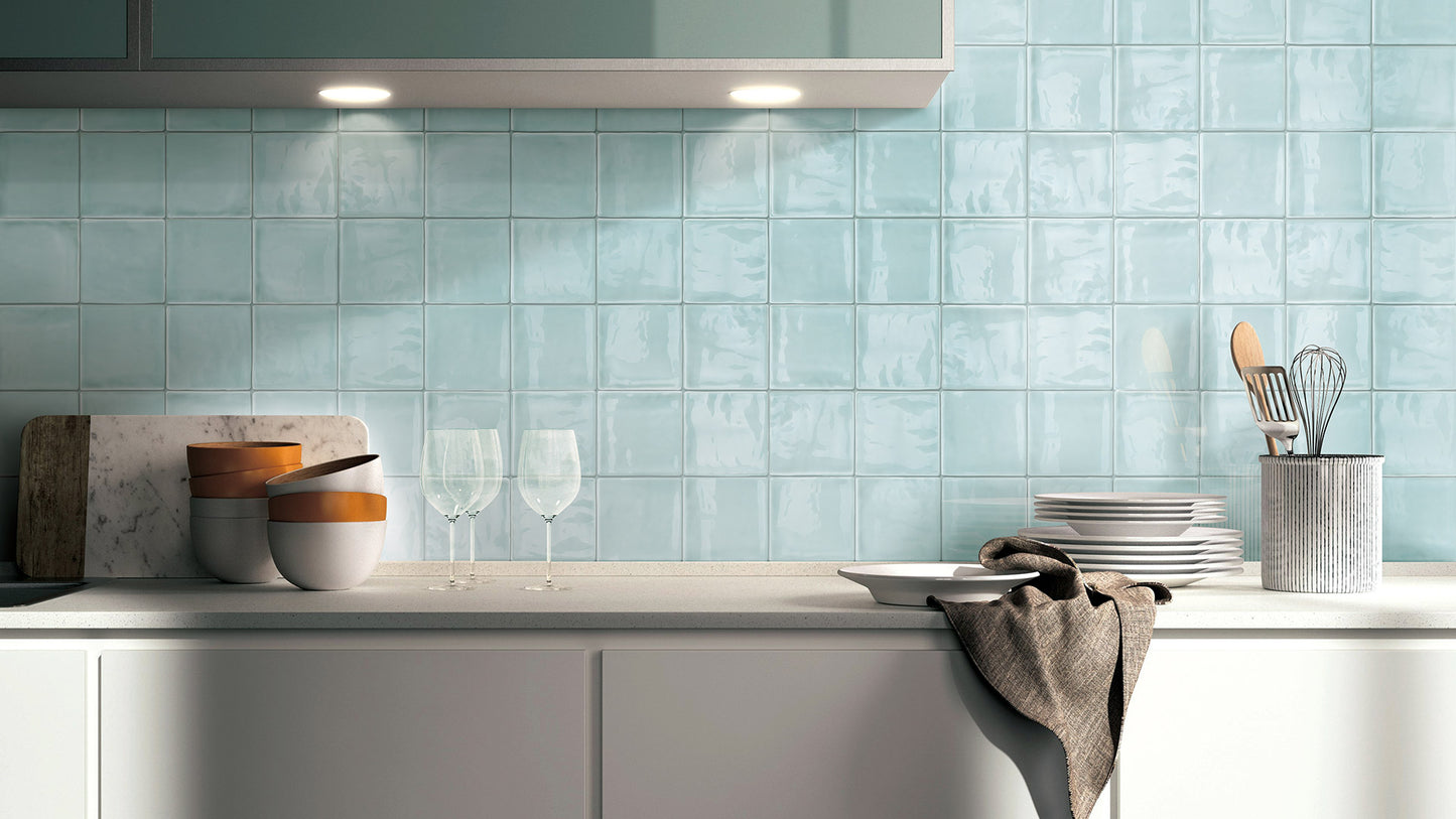 Luxe Sky Blue Gloss 100x100mm