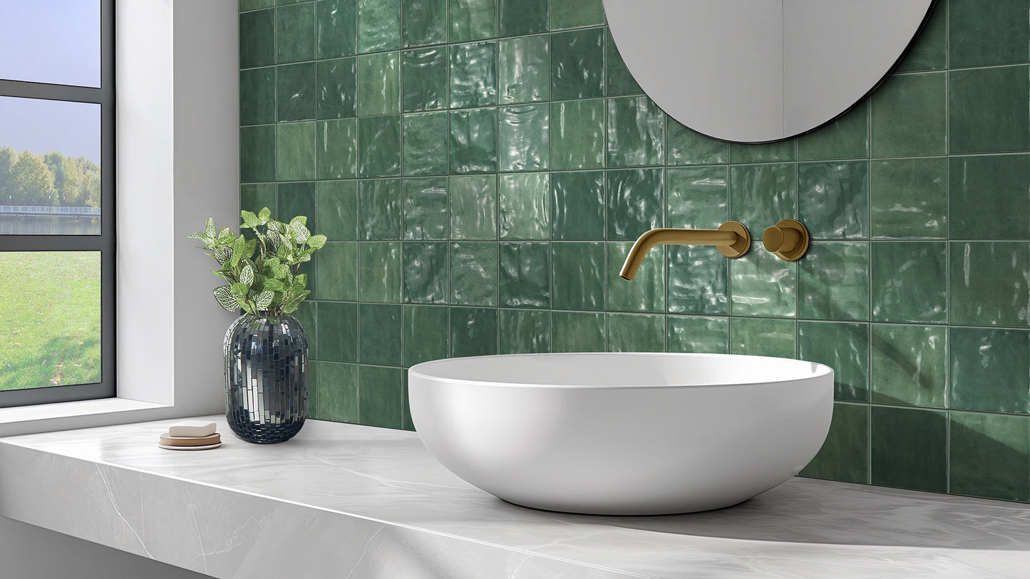 Mallorca Subway Green Gloss 120x120mm