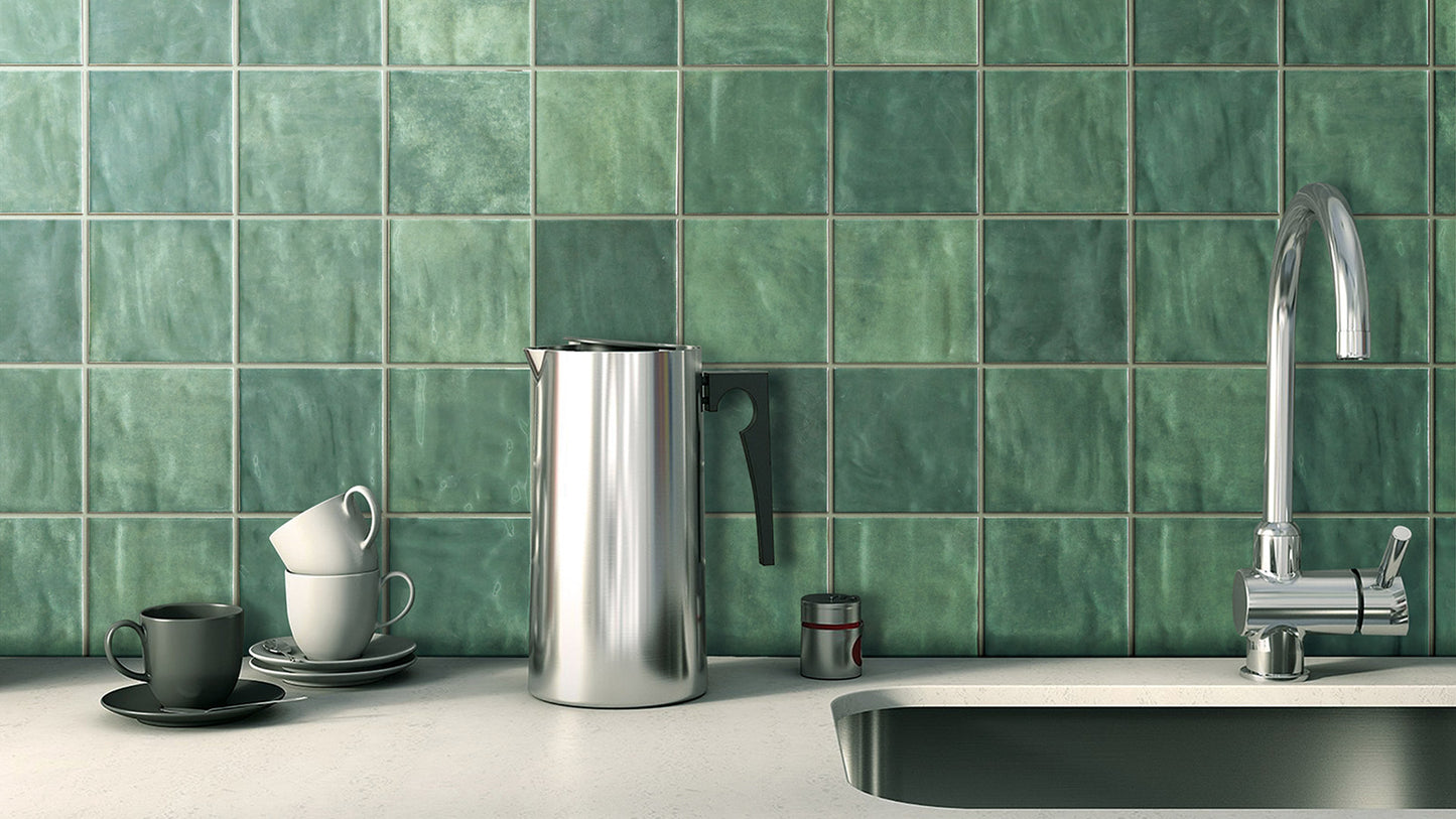 Mallorca Subway Green Matt 120x120mm