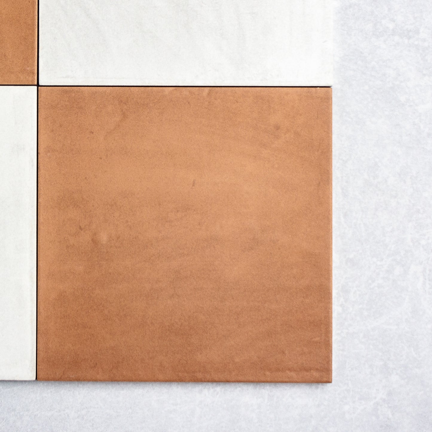 Checkerboard Teracotta Teja And Blanco 200x200mm