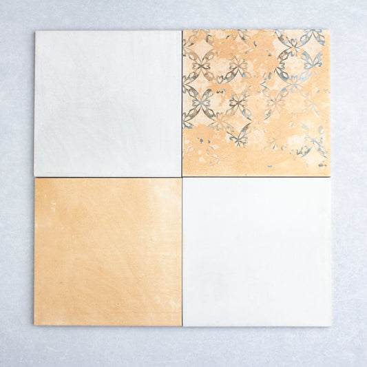 Checkerboard Terracotta Blanco, Cotto And Decor Cotto 200x200mm