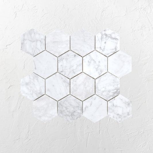 Tuscany Carrara Large Hexagon Mosaic