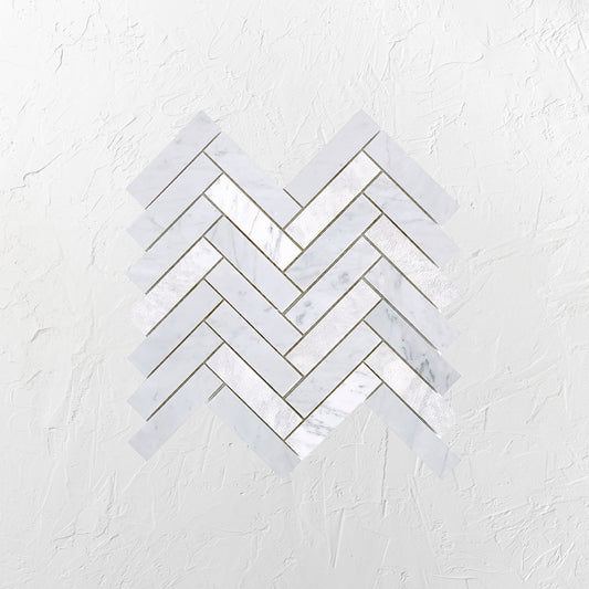 Tuscany Carrara Long Herringbone Mosaic