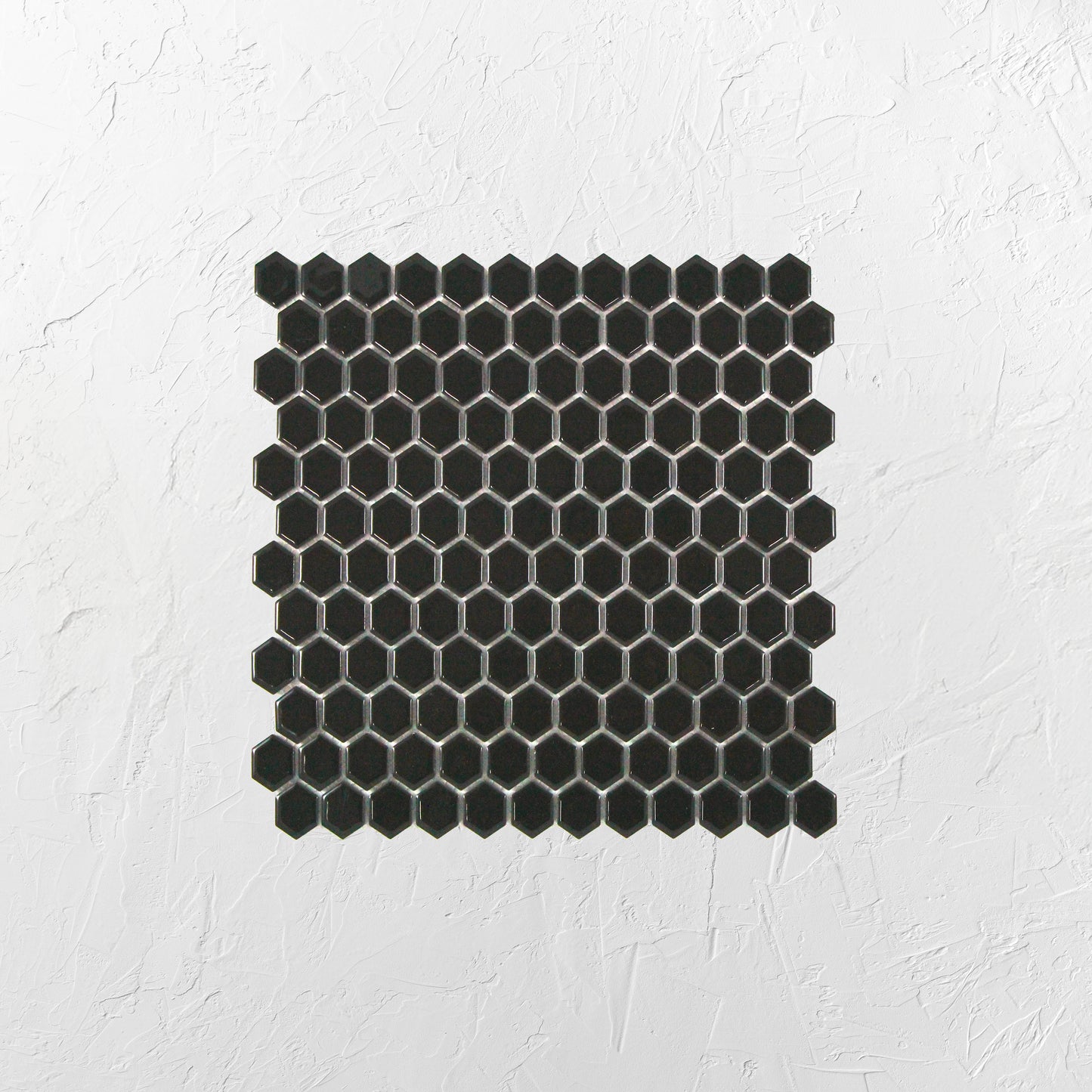 Black Matt Porcelain Glazed Hexagon 23mm