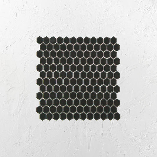 Black Matt Porcelain Glazed Hexagon 23mm