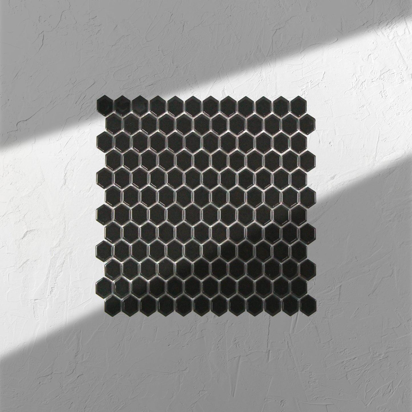 Black Matt Porcelain Glazed Hexagon 23mm