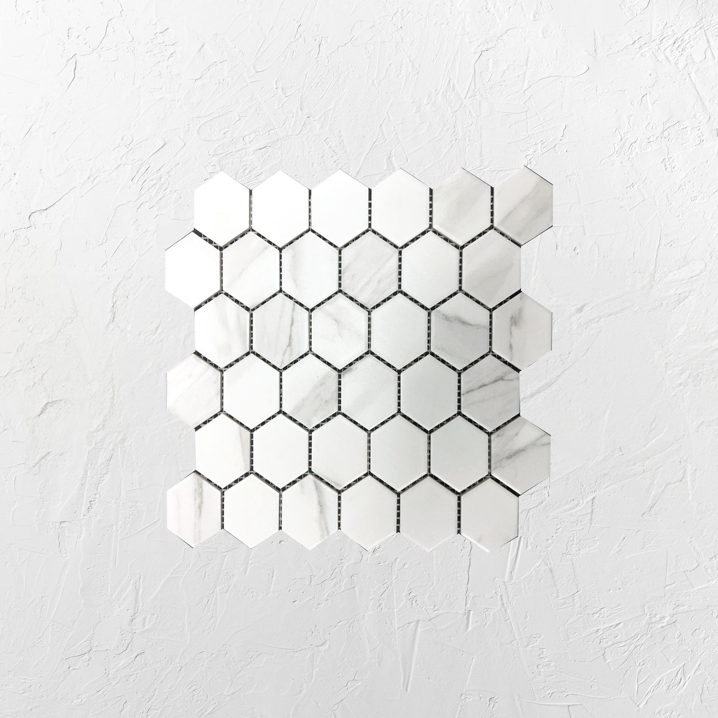 Carrara Look Matt Porcelain Glazed Hexagon 51x59mm
