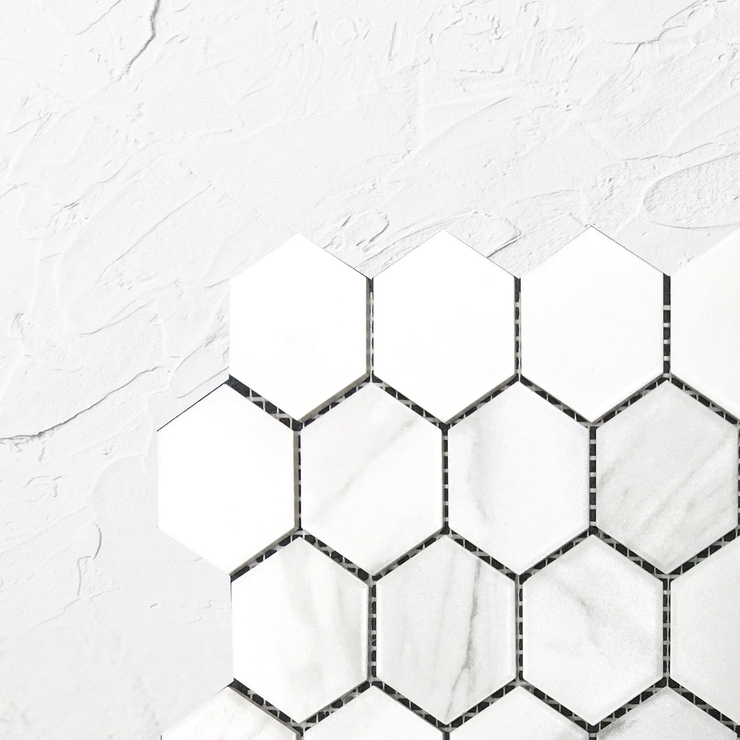 Carrara Look Matt Porcelain Glazed Hexagon 51x59mm