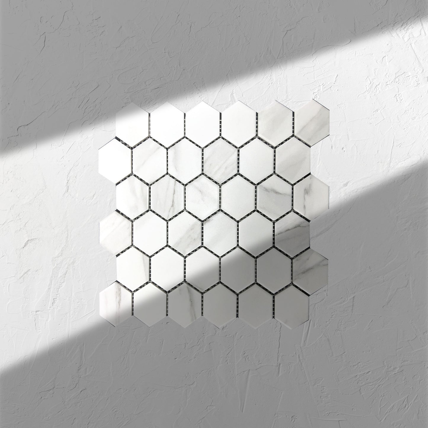 Carrara Look Matt Porcelain Glazed Hexagon 51x59mm