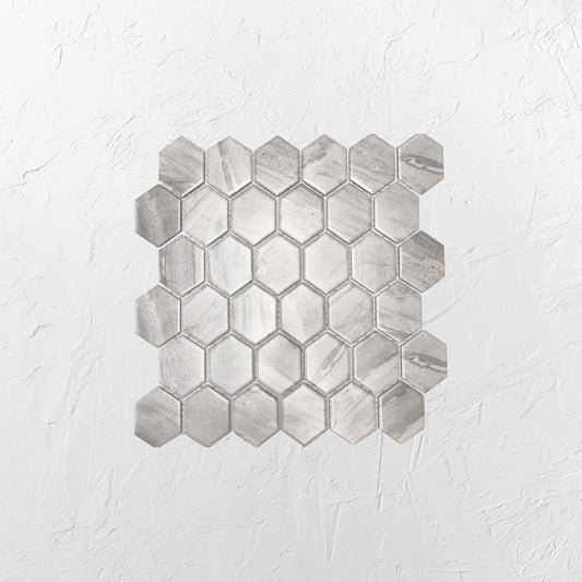 Wooden Grey Matt Porcelain Glazed Hexagon 51x59mm