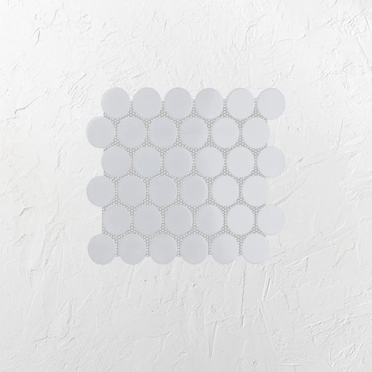 White Matt Porcelain Glazed Penny Round 48mm