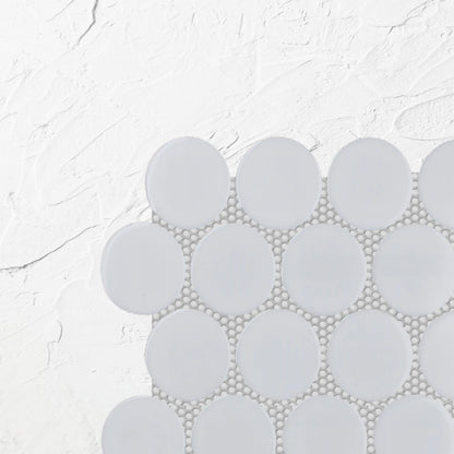 White Matte Porcelain Glazed Penny Round 48mm