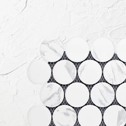 Carrara Look Matte Porcelain Glazed Penny Round 48mm
