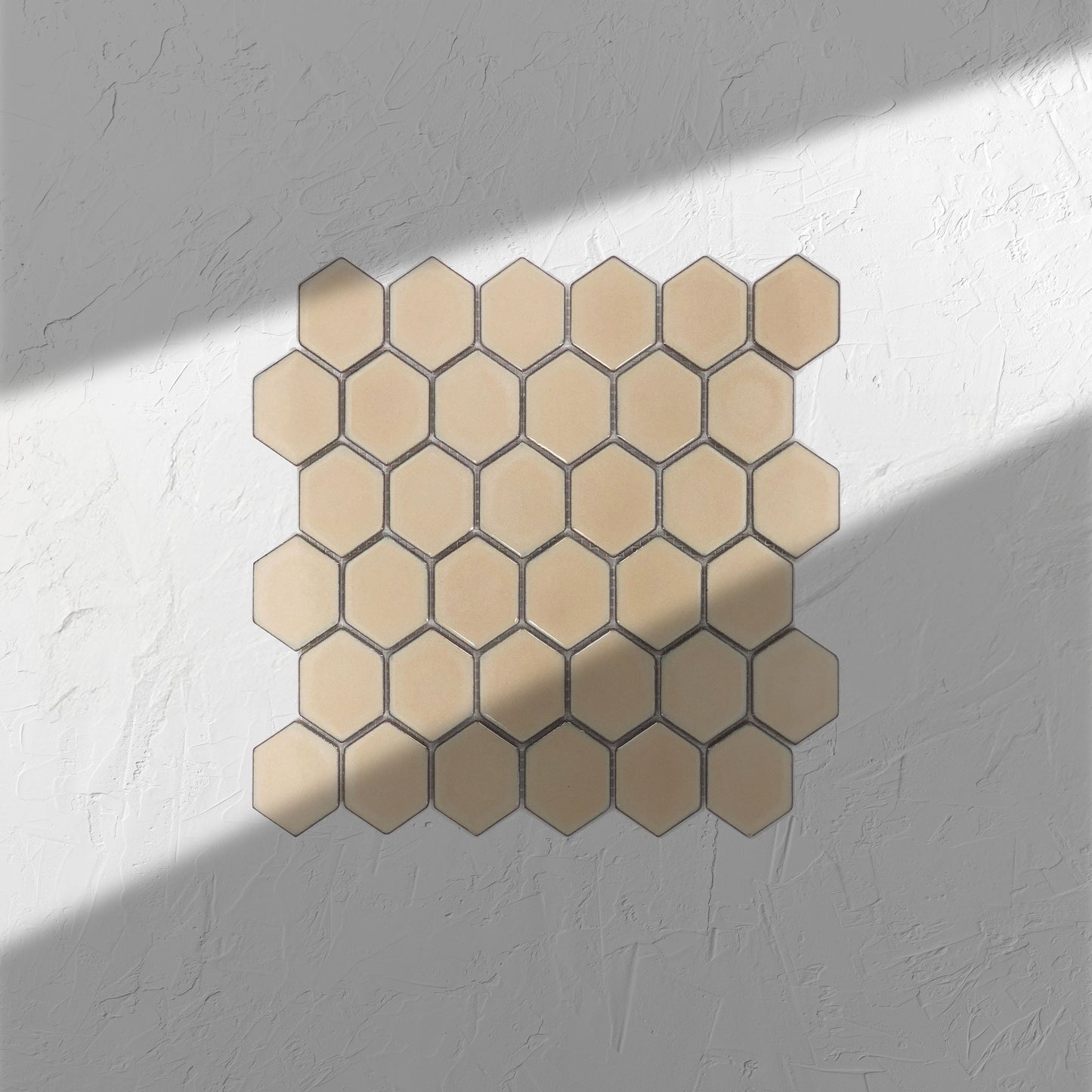 Antique Beige Gloss Glazed Hexagon 51x59mm