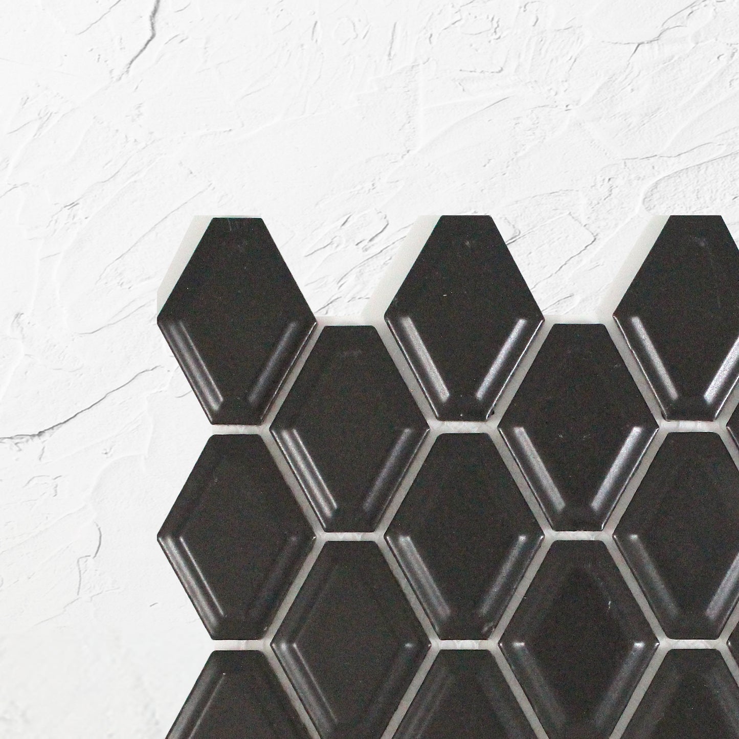 Black Matt External Porcelain Glazed Honeycombe 46.5x60mm