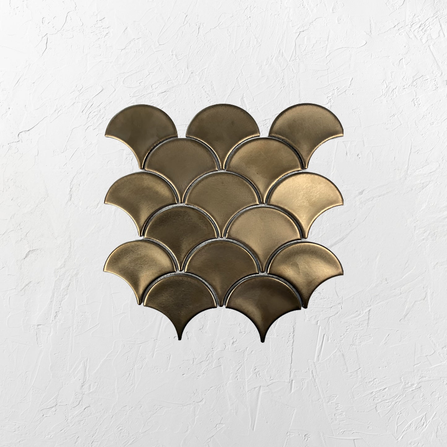 Bronze Metal Plated Matt Porcelain Glazed Fishscale