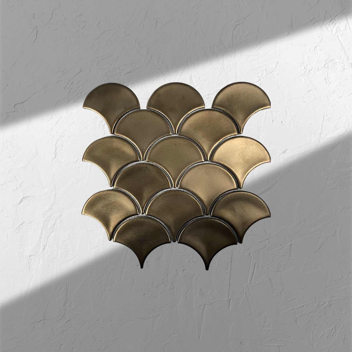 Bronze Metal Plated Matt Porcelain Glazed Fishscale