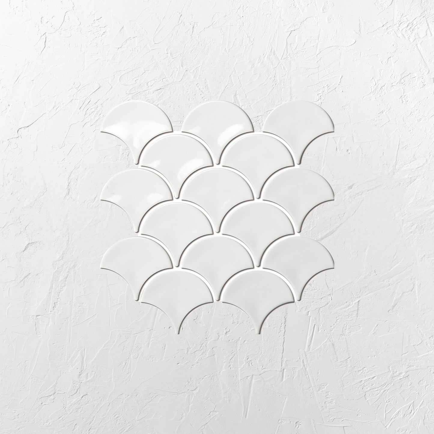 White Gloss Porcelain Glazed Fishscale 95x87mm