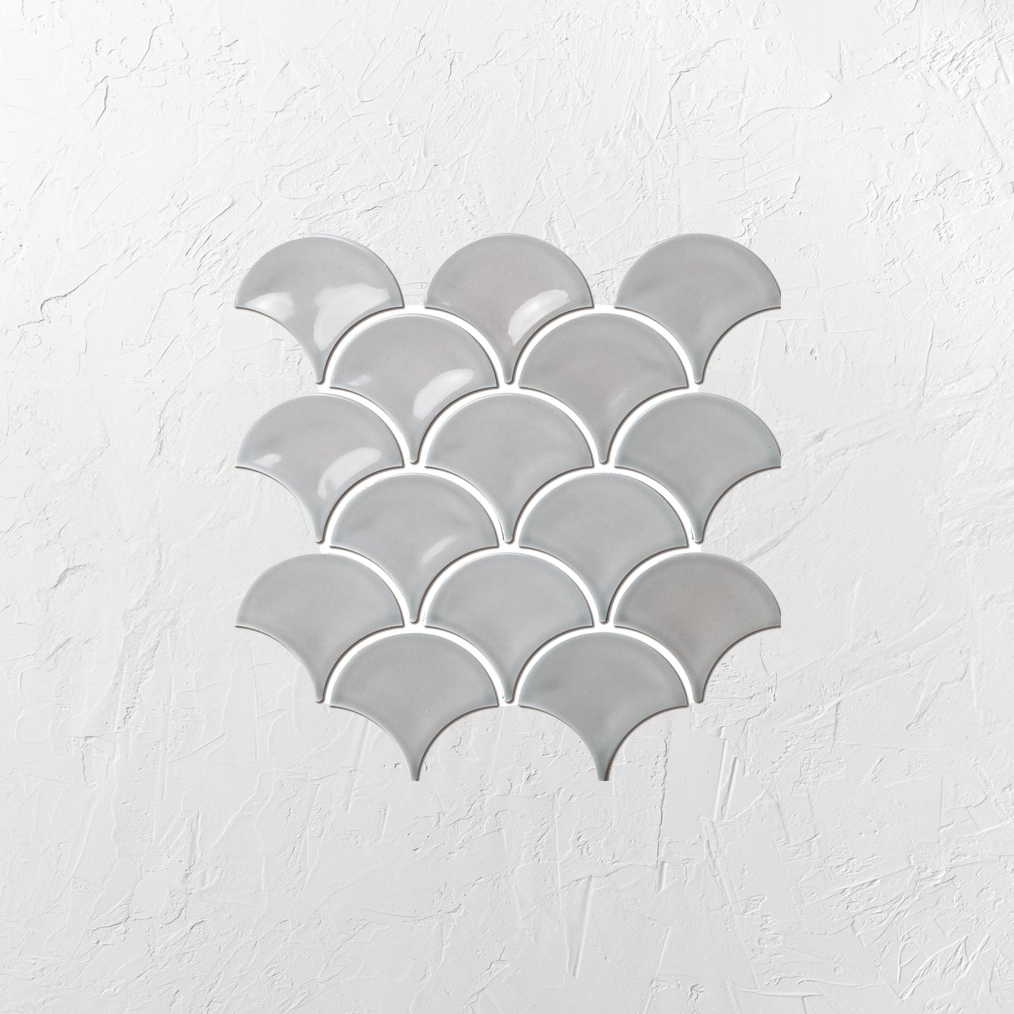 Ash Grey Gloss Porcelain Glazed Fishscale 95x87mm