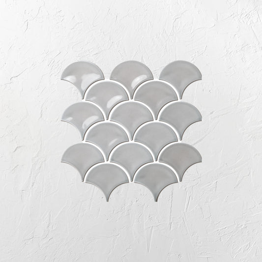 Ash Grey Gloss Porcelain Glazed Fishscale 95x87mm
