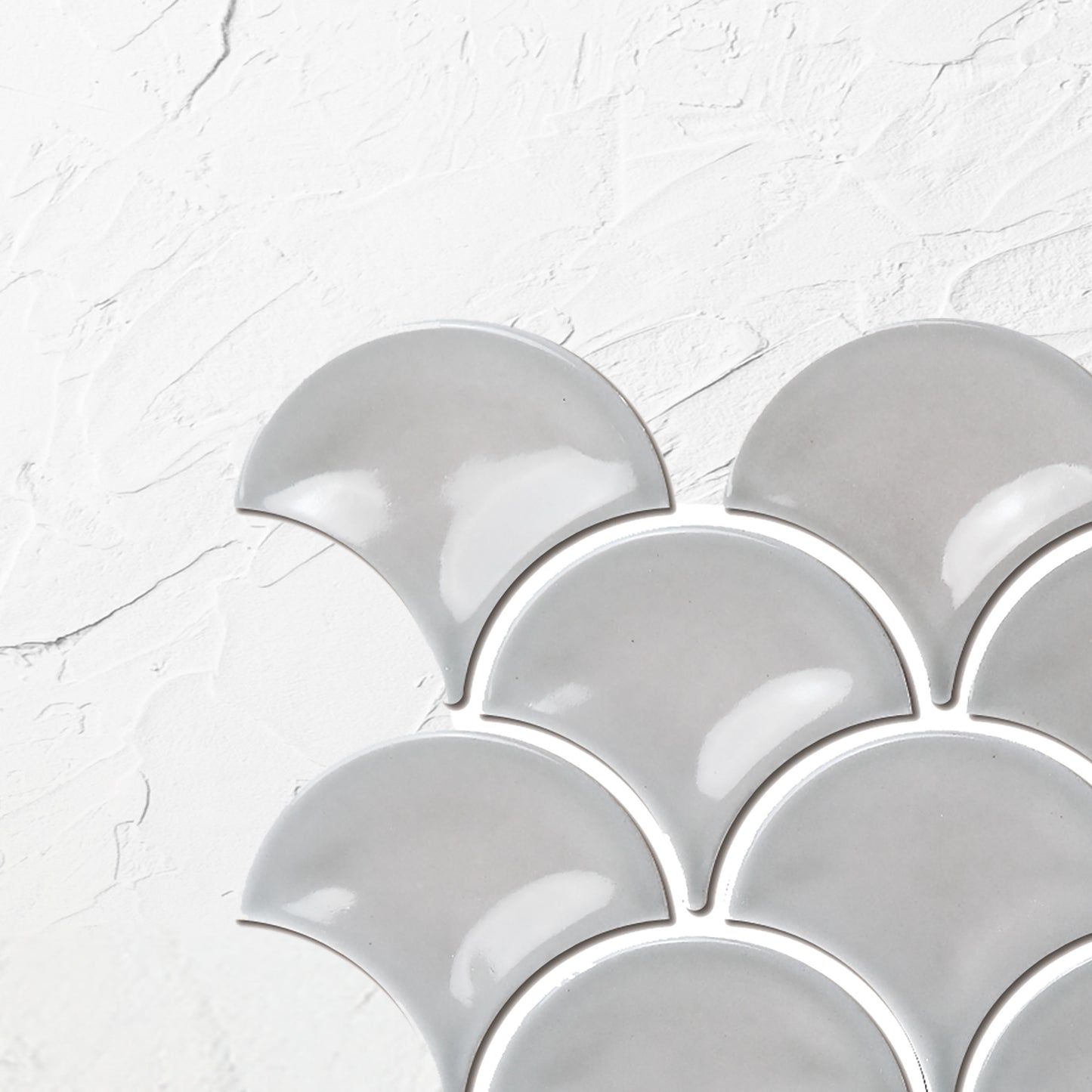 Ash Grey Gloss Porcelain Glazed Fishscale 95x87mm