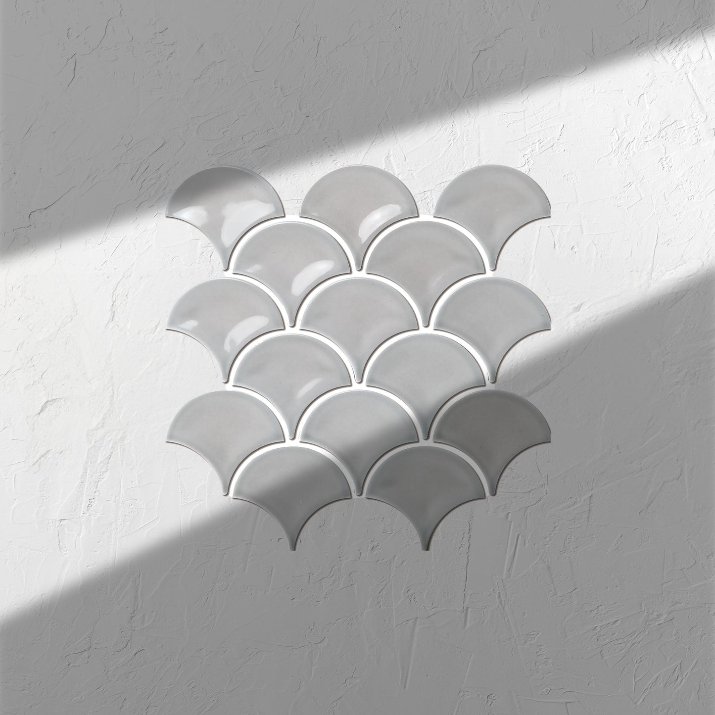 Ash Grey Gloss Porcelain Glazed Fishscale 95x87mm