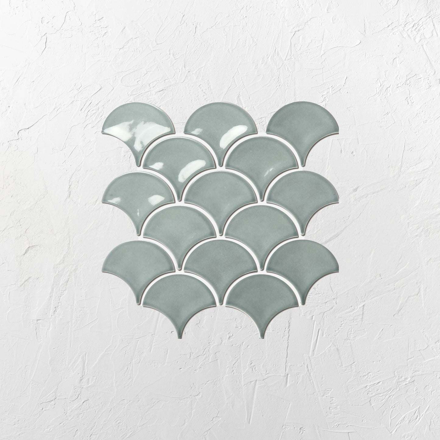 Water Green Gloss Porcelain Glazed Fishscale 95x87mm