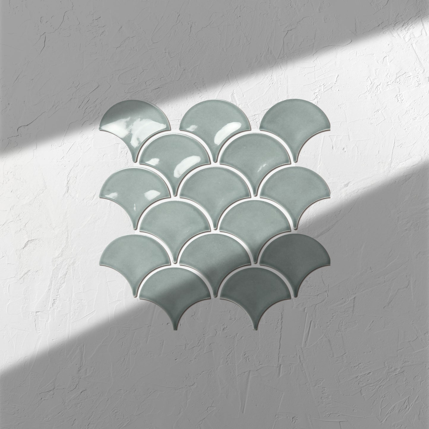 Water Green Gloss Porcelain Glazed Fishscale 95x87mm