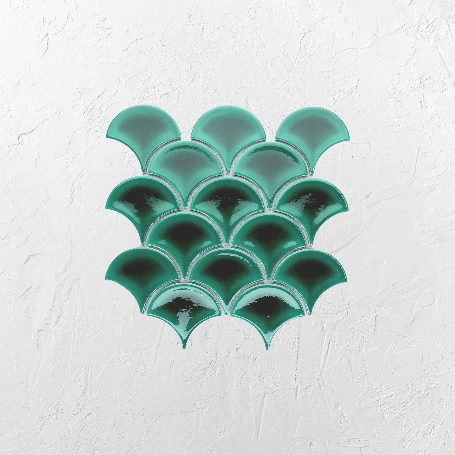 Reef Green Gloss Porcelain Glazed Fishscale 95x87mm