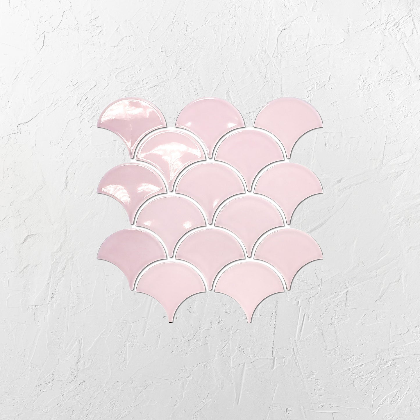 Pastel Pink Gloss Porcelain Glazed Fishscale 95x87mm