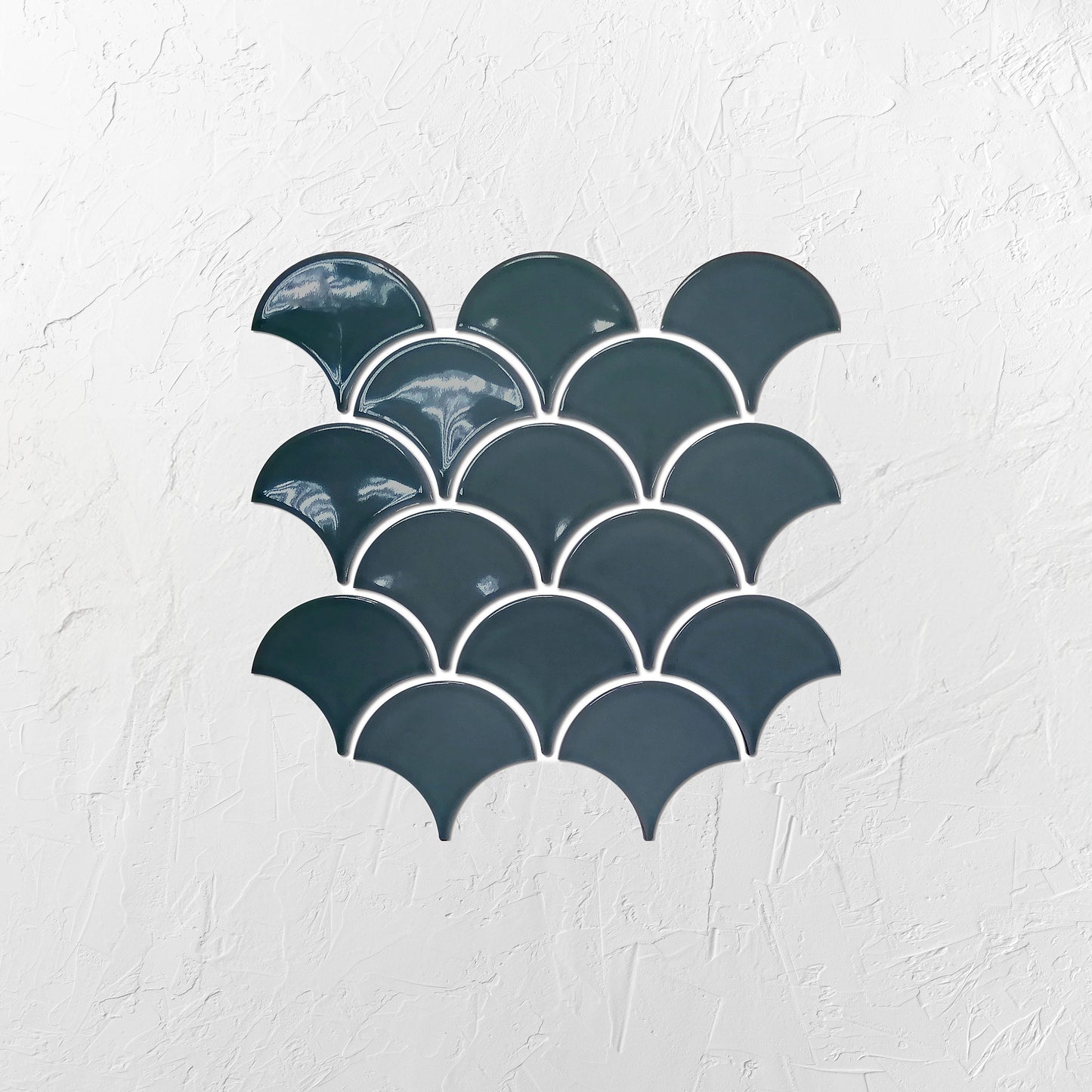Denim Blue Gloss Porcelain Glazed Fishscale 95x87mm