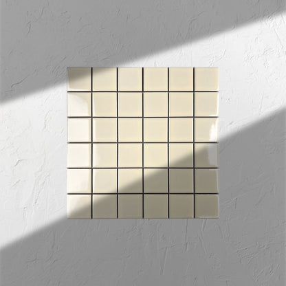 Cream Gloss Porcelain Glazed 48x48mm Square
