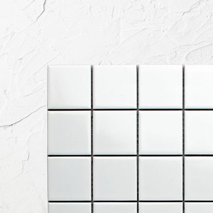 White Gloss Porcelain Glazed 48x48mm Square