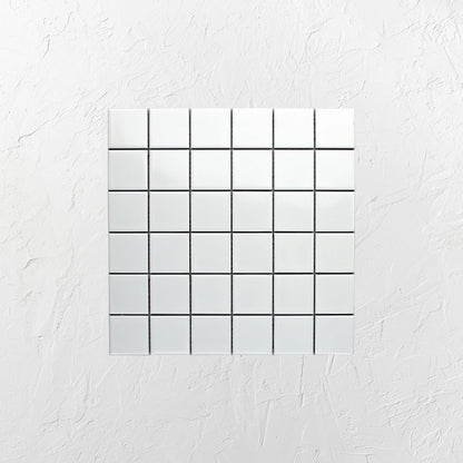 White Gloss Porcelain Glazed 48x48mm Square
