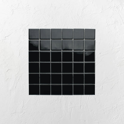 Black Gloss Porcelain Glazed 48x48mm Square