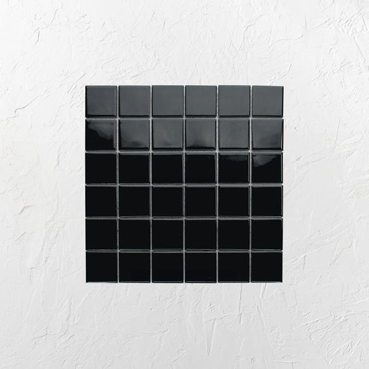 Black Gloss Porcelain Glazed Square 48x48mm