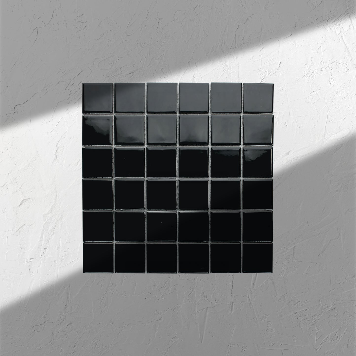Black Gloss Porcelain Glazed 48x48mm Square
