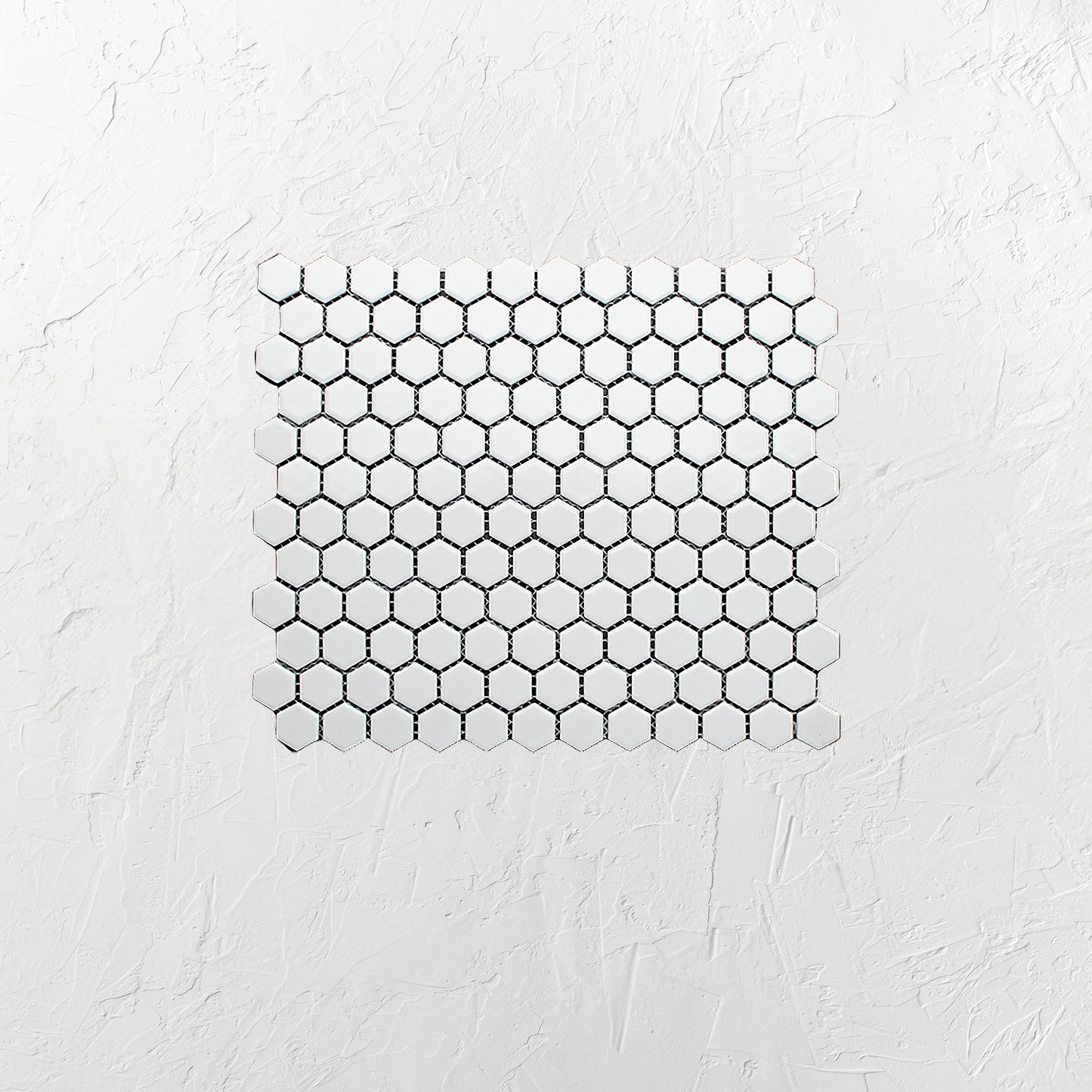 White Gloss Porcelain Glazed Hexagon 23mm
