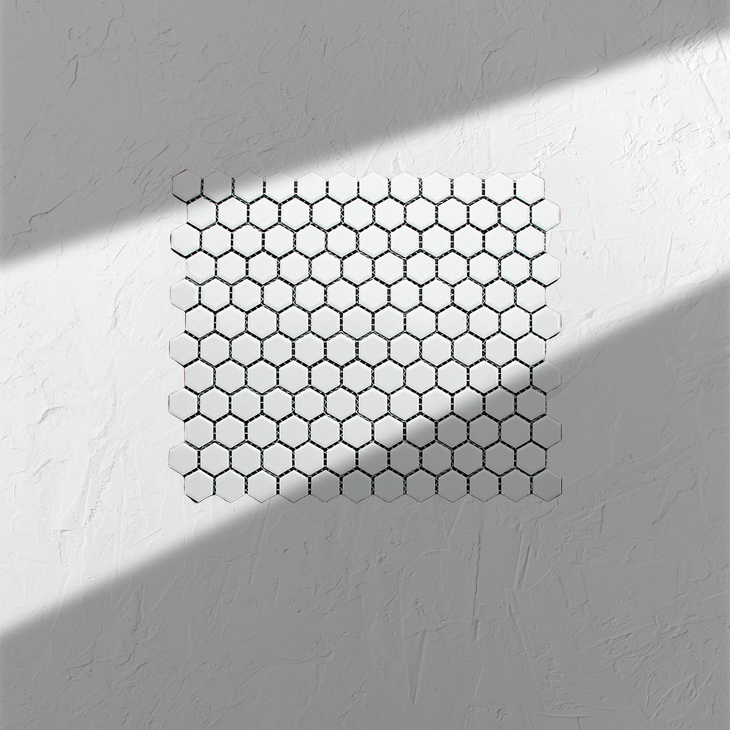 White Gloss Porcelain Glazed Hexagon 23mm