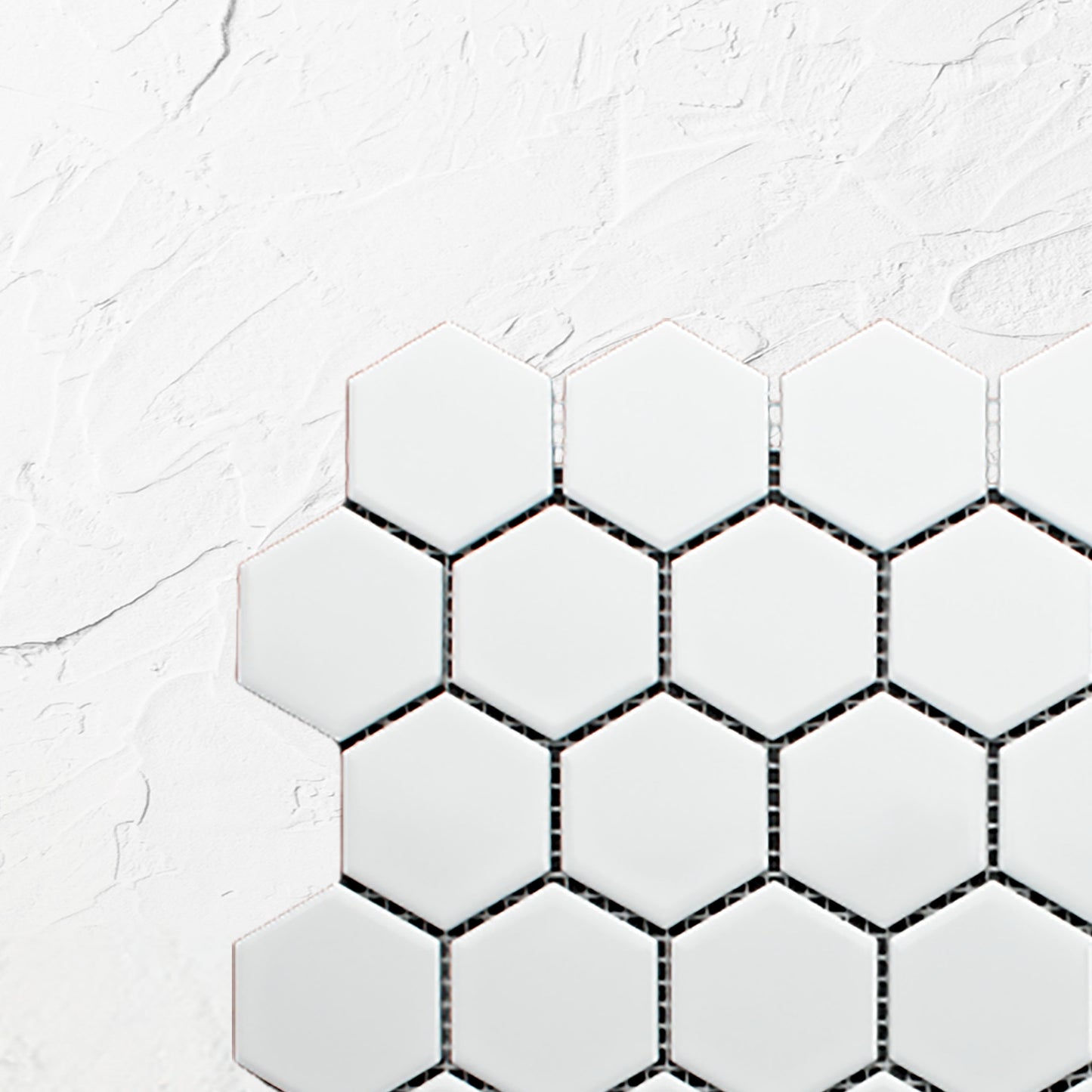 White Gloss Porcelain Glazed Hexagon 51x59mm