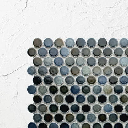 Mottled Mix Gloss Diameter Glazed Porcelain Penny Round 19mm