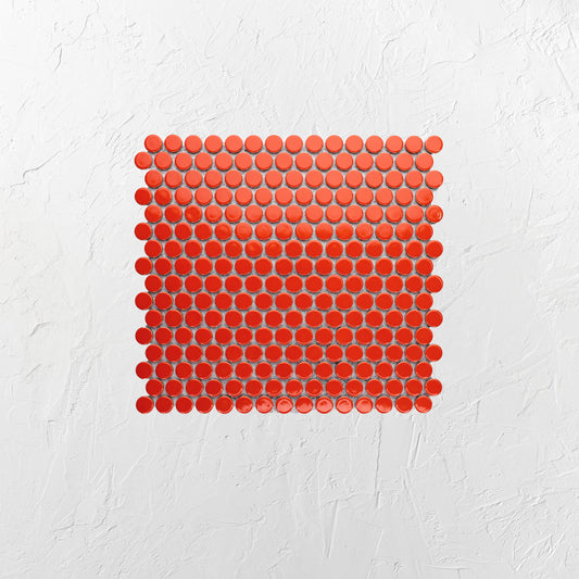 Orange Gloss Porcelain Glazed Penny Round 19mm