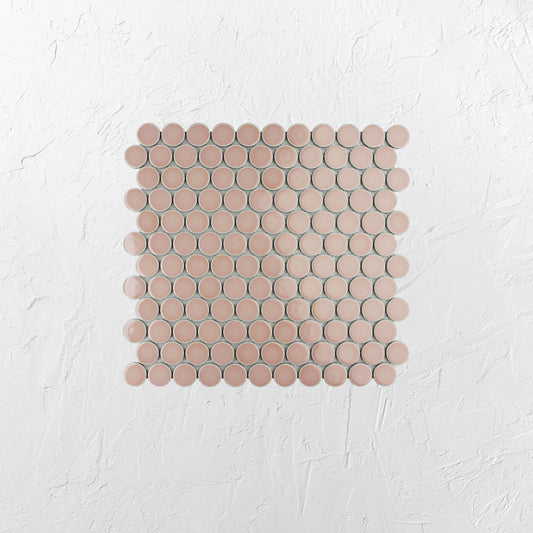 Pink Gloss Porcelain Glazed Penny Round 28mm