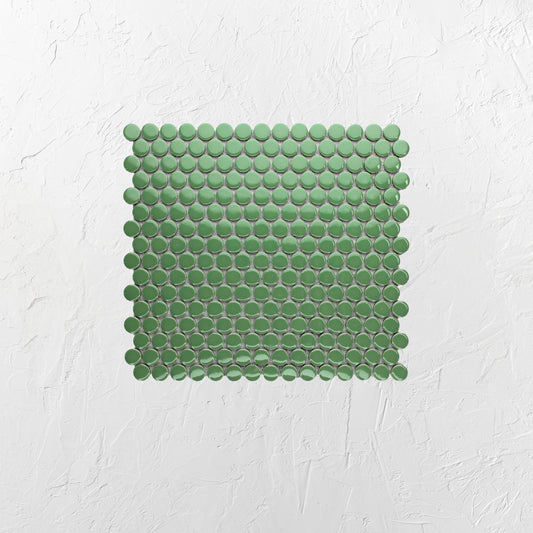 Green Gloss Porcelain Glazed Penny Round 19mm