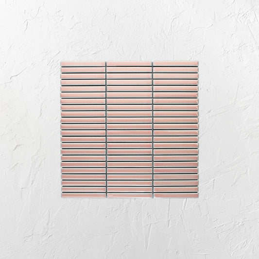 Antique Pale Pink Gloss Porcelain Glazed KitKat 12x92mm